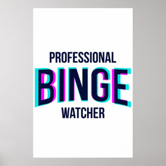 Póster Profesional Binge Watcher Netflix Glitchy