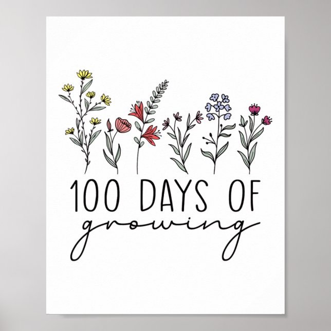 Póster Profesor 100 Días De Creciente Celebración De 100  (Frente)