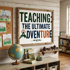 Póster Profesor al aire libre aventura definitiva