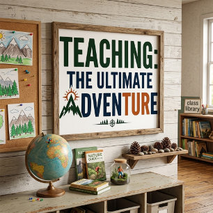 Póster Profesor al aire libre aventura definitiva