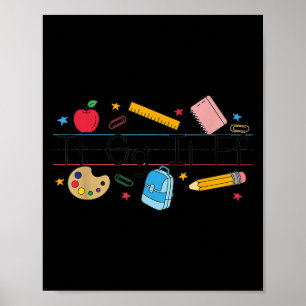 Póster Profesor alfabeto Tgif jardín de infancia Agradeci
