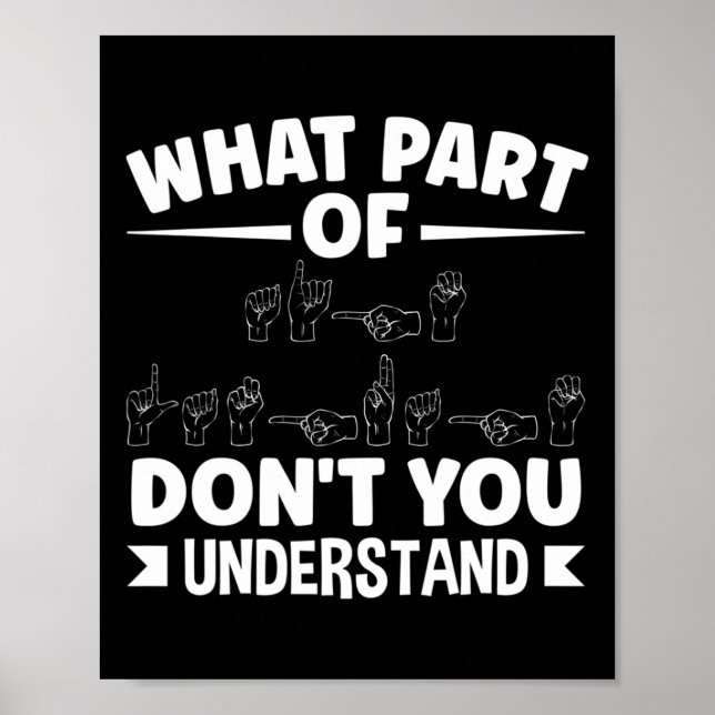 Póster Profesor ASL de Lenguaje de Canto Americano Alfabe (Frente)