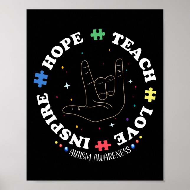Póster Profesor de Autism Awareness (Frente)