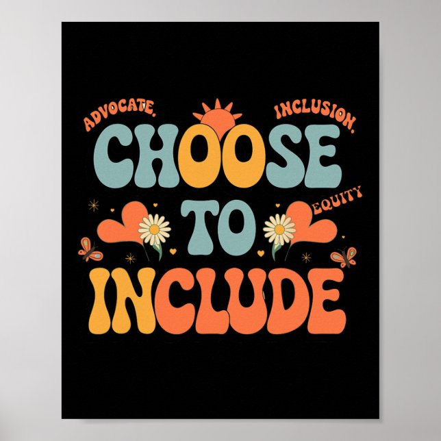 Póster Profesor de Autism Awareness - Elija Incluir (Frente)