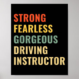 Póster Profesor de autoescuela instructor de conducción
