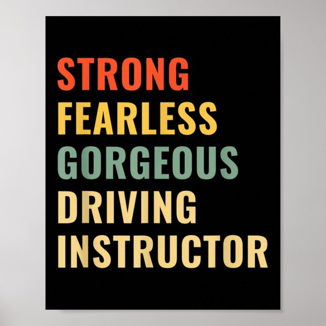 Póster Profesor de autoescuela instructor de conducción (Frente)