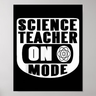 Póster Profesor de Ciencias Divertido en Modo Activado co