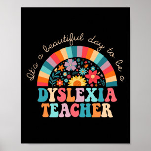 Póster Profesor de Dislexia Retro Dislexia Sped Terapeuta