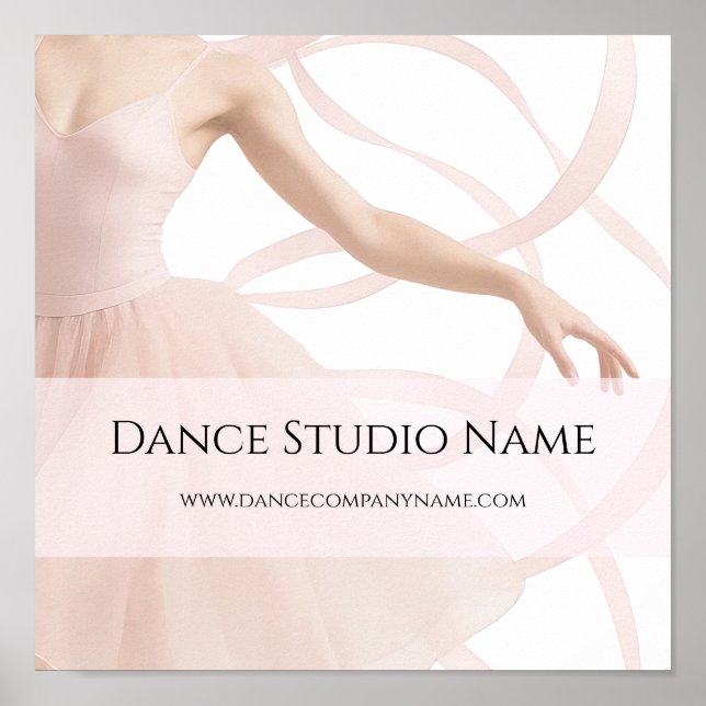 Póster Profesor de Estudio de Baile Rosa Suave (Frente)