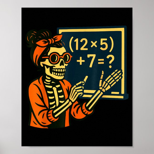 Póster Profesor de Halloween Seis Siete Meme 6 7 Esquelet (Frente)