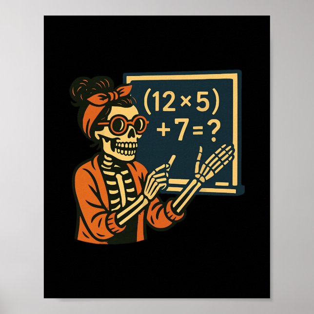 Póster Profesor de Halloween Seis Siete Meme 6 7 Esquelet (Frente)