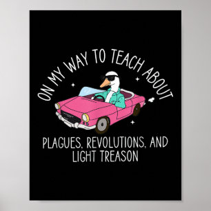 Póster Profesor de historia Ganso tonto Regreso a la escu