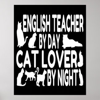 Póster Profesor de inglés de Cat Lover