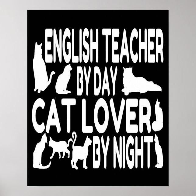 Póster Profesor de inglés de Cat Lover (Frente)