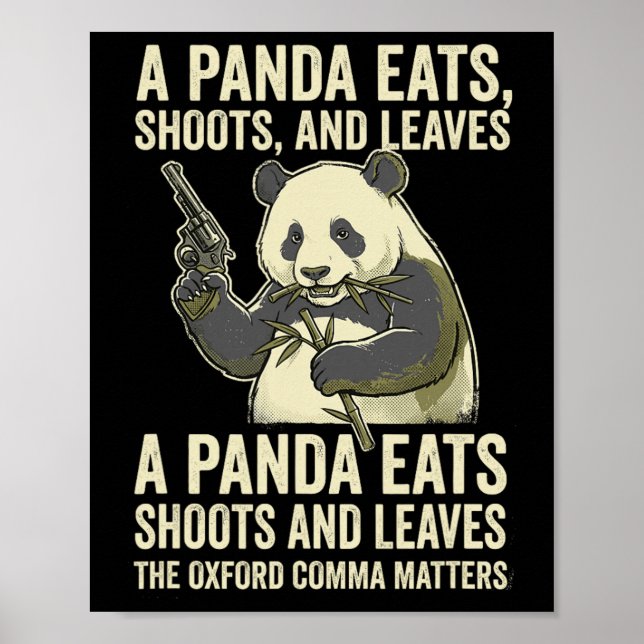 Póster Profesor de inglés gramática puntuación humor Oxfo (Frente)