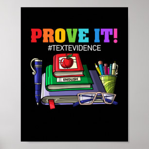 Póster PROFESOR DE INGLÉS prueba que el texto