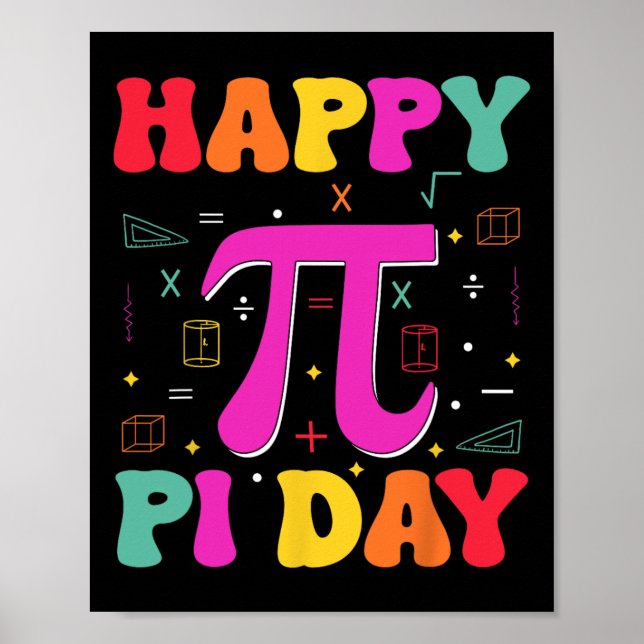 Póster Profesor de matemáticas del Día del Pi Feliz (Frente)