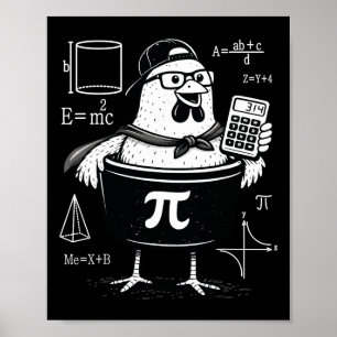 Póster Profesor de matemáticas divertido con calculadora 