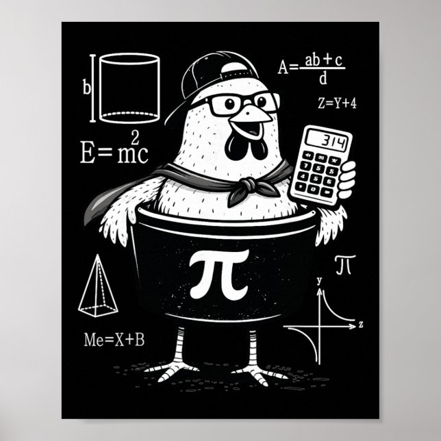Póster Profesor de matemáticas divertido con calculadora  (Frente)