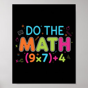 Póster Profesor de matemáticas divertido hace matemáticas
