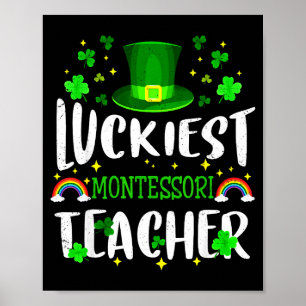 Póster Profesor de montessori más afortunado día de San P