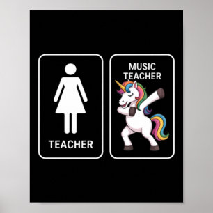 Póster Profesor de Música de Unicornio Divertido