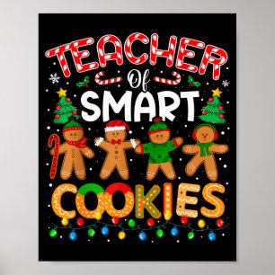 Póster Profesor de Navidad de galletas inteligentes diver