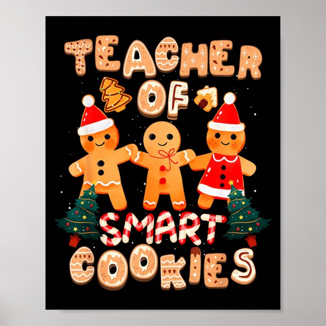 Póster Profesor de Navidad Galletas de Jengibre Divertida (Frente)