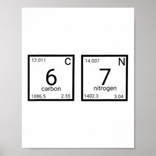 Póster Profesor de Química Divertido 67 Meme Humor de Fri