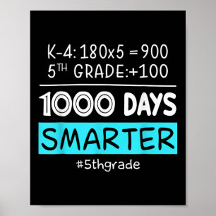 Póster Profesor de quinto grado 1000 días más inteligente