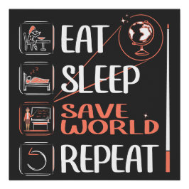 Póster Profesor de Supergeografía ahorra al mundo gracias