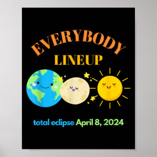 Póster Profesor Divertido Eclipse Solar 8 de Abril