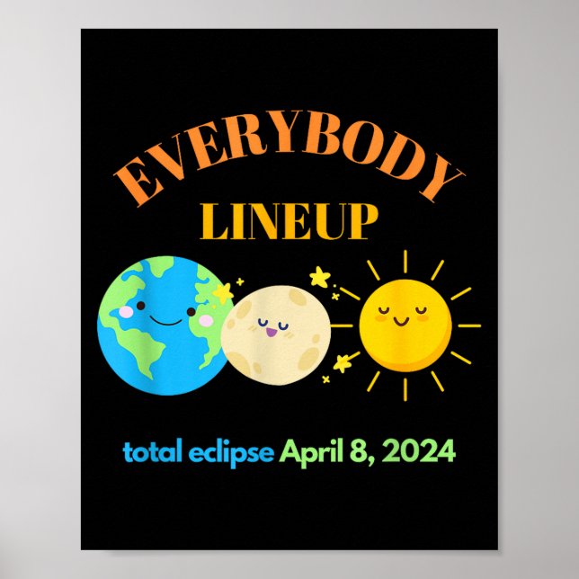 Póster Profesor Divertido Eclipse Solar 8 de Abril (Frente)
