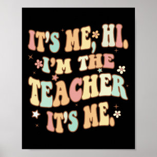 Póster Profesor Divertido Groovy Soy Yo Hola Soy El Profe