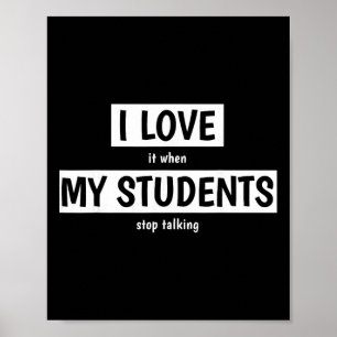 Póster Profesor Divertido Me Encanta Cuando Mis Alumnos D