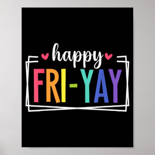 Póster Profesor Divertido Viernes Divertido Enseña Fin de