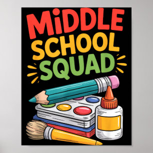 Póster Profesor enseñando niños educador escuela secundar