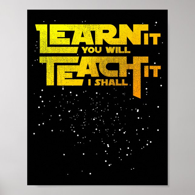 Póster Profesor Estelar Aprenderás Lo Enseñaré Yo (Frente)