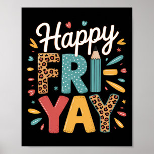 Póster Profesor Fri-yay Frita Yay Viernes Fin de semana F