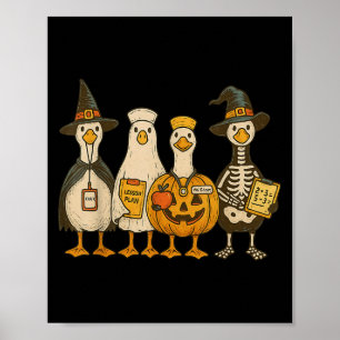 Póster Profesor Ganso Tonto Divertido Halloween Truco o E