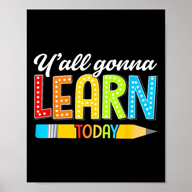 Póster Profesor Hoy Aprenderán Primer Día De Escuela (Frente)