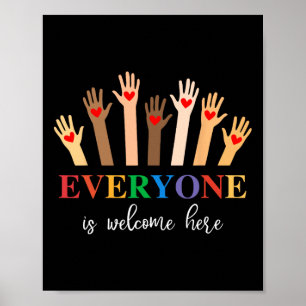 Póster Profesor Idaho Todos Son Bienvenidos Aquí Inclusió
