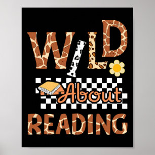 Póster Profesor loco por leer libros de lectura de vuelta