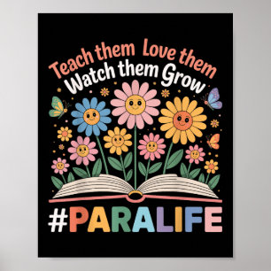 Póster Profesor Paraprofesional Para Life Flower Back to