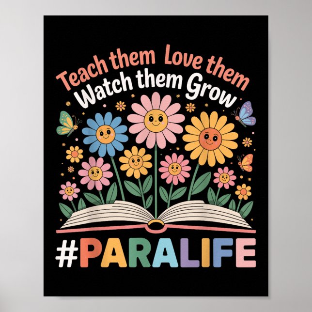 Póster Profesor Paraprofesional Para Life Flower Back to (Frente)