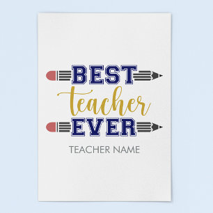 Póster Profesor Personalizado El Mejor de Todos - Regalo 