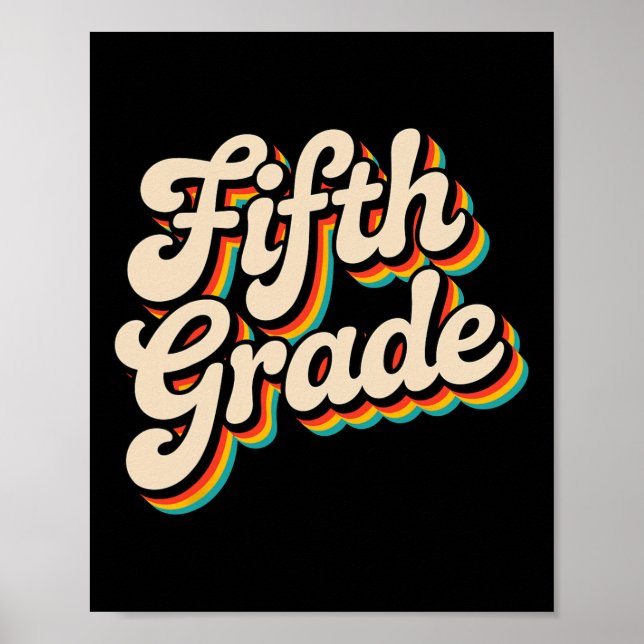 Póster Profesor Retro de Quinto Grado (Frente)