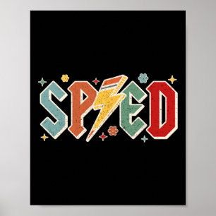 Póster Profesor Retro Sped Lápiz Rayo De Regreso A La Esc