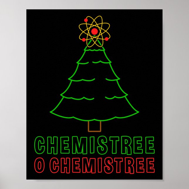 Póster Profesora de Ciencia Chemistree O Chemistree Funny (Frente)