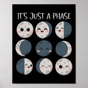 Póster Profesora de ciencias Mujeres Fases lunares Cientí